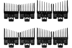 LAVEST Fade Guide Set Compatible with Most Wahl Clippers, Taper Guards Replacement 4 Sets, Black Color