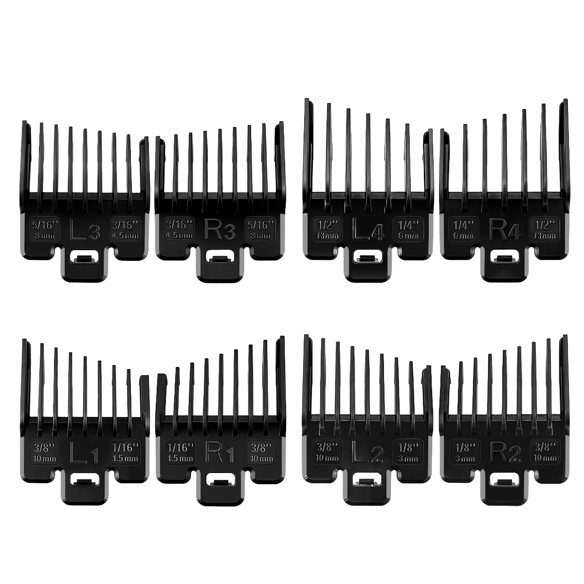 Photo 1 of ***MISSING 2***Fade Guide Set Compatible with Most Wahl Clippers, Taper Guards Replacement 4 Sets, Black Color***MISSING 2***