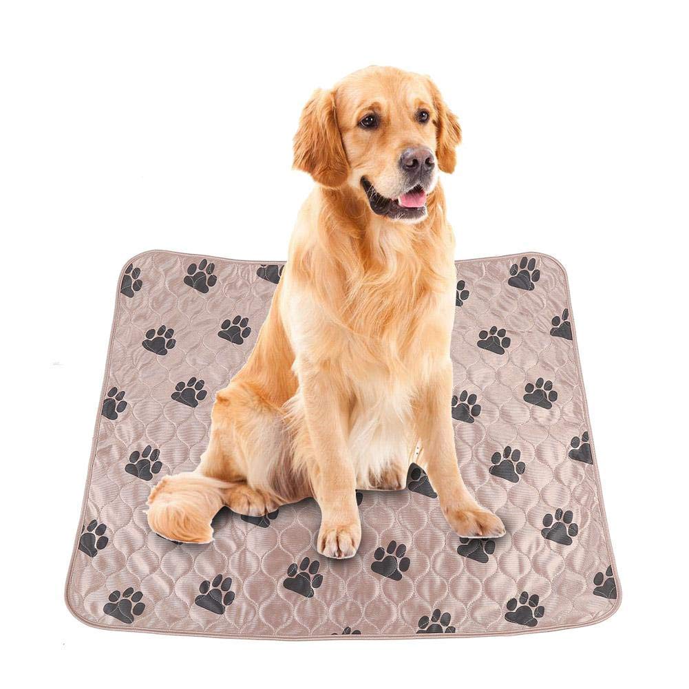 Washable Reusable Dog Pee Pads, Waterproof Training Mat for Dogs and Cats - Urine Absorbent Bed Feeding Whelping Mat (Brown 80x90cm)