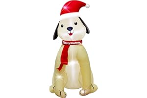 YCOLNAEFLLR Christmas Inflatable Dog Outdoor Yard Decoration 4ft Inflatable Wiener Dog Indoor Decoration with Lights, Christmas Blow up Puppy for Indoor Home Lawn,Lighted up Decoration Under The Christmas Tree