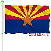 Arizona State Flag 3x5 Outdoor Double Sided Arizona Flags Heavy Duty 100% Polyester with 2 Brass Grommets for Outdoor Indoor Wall