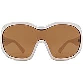 TYA Oversized Trendy Wrap Around Sunglasses for Women Men - Cool Concert shades 2000s Retro Round Big Shield Glasses