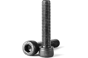 M6-1.0 x 80mm Hex Socket Head Cap Screws Bolts 12.9 Grade Alloy Steel, Metric Allen Hex Drive, Black Oxide Finish, Machine Fu