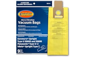 EnviroCare Replacement Vacuum Bags for Kenmore Upright Type U/L/O 50688 and 50690, Panasonic Type U-2, Miele Type Z. 9 Pack