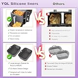 YQL 2Pcs Perforated Silicone Air Fryer Liners for Ninja Dual 9.5L SL400UK view 4