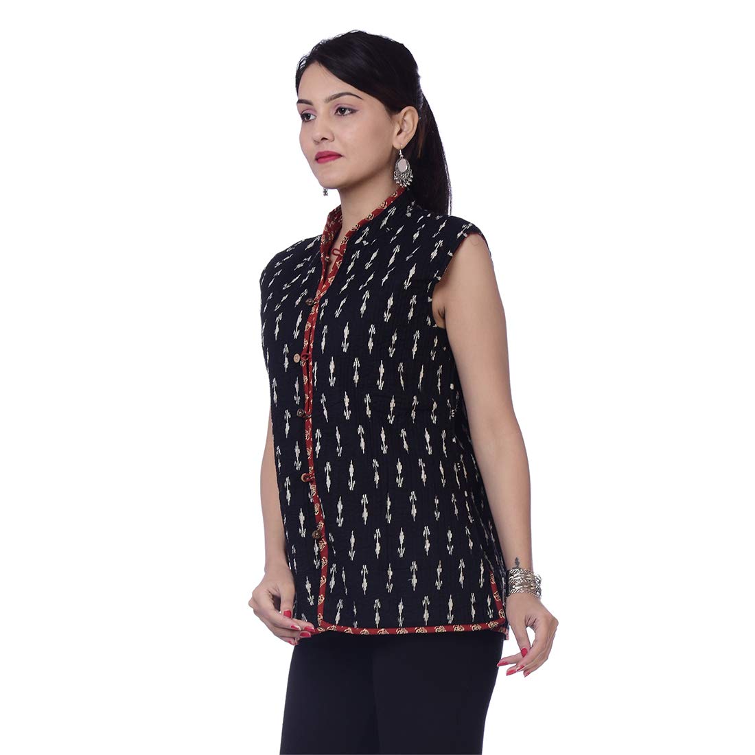 casual quilted cotton jacket printed jacket quilted reversible jacket red and black