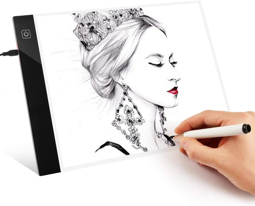 A4 LED Light Box SIKIWIND Ultra-Thin Portable Tracing Light Box with USB Power Cable for 5D DIY Diamond Painting - Sketching - Artists Drawing and Animation etc Dimmable Brightness
