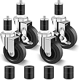 Nefish 4 Inch Prep Table Casters Wheels, Heavy Duty Casters 1200 LBS, Expanding Stem Caster Set of 4 Fit Both 1-1/2" and 1-5/
