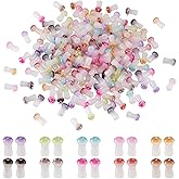 KISSITTY 200pcs Mushroom Crystal Beads Opaque Glass Center Drilled Spacer Beads Mushrooms Embellishments for Women DIY Necklaces Earrings Bracelets Jewelry Making