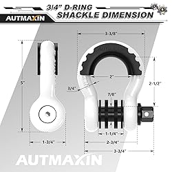 AUTMAXIN D Ring Shackles 3/4" Shackle