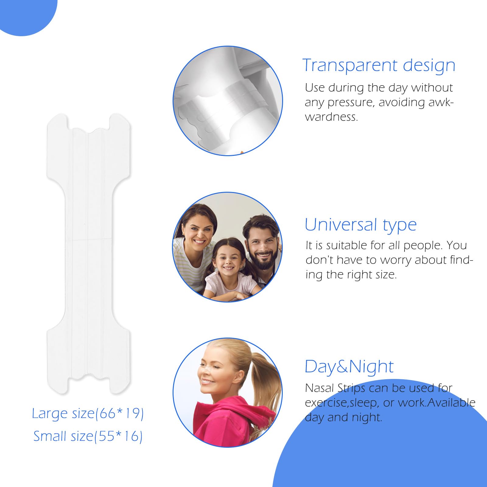 Upgraded Version - Invisible and Transparent Nasal Strips (66mm*19mm) (50)