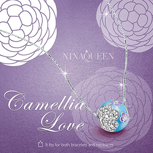 NinaQueen Camellia 925 Sterling Silver Blue and Purple Zirconia Charms