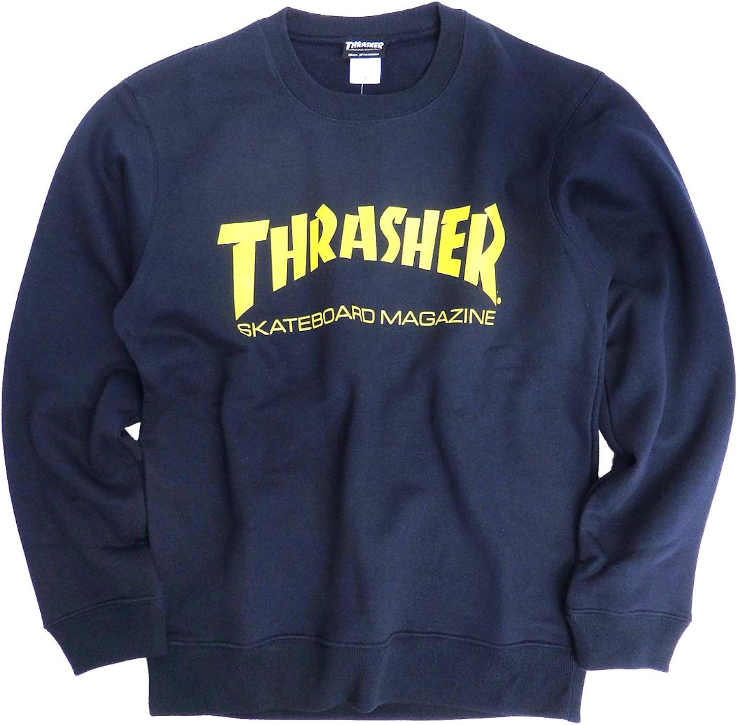 Amazon Thrasher トレーナー ロゴプリント スウェット トレーナー スラッシャー マグロゴ トップス Mサイズ ネイビー イエロー トレーナー パーカー 通販