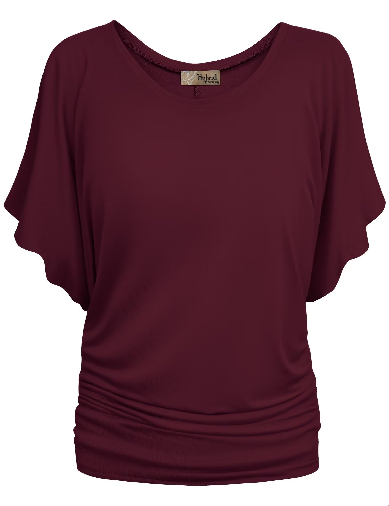 Photo 1 of & Company Womens Boat Neck Dolman Top Shirt KT44130X WINE 1X
