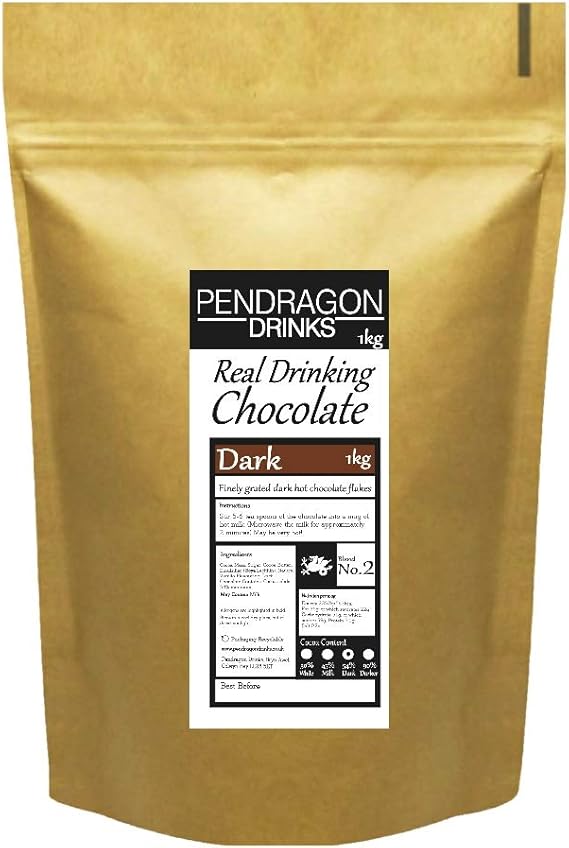 1kg Luxury Dark Hot Chocolate Flakes Amazon.co.uk Grocery