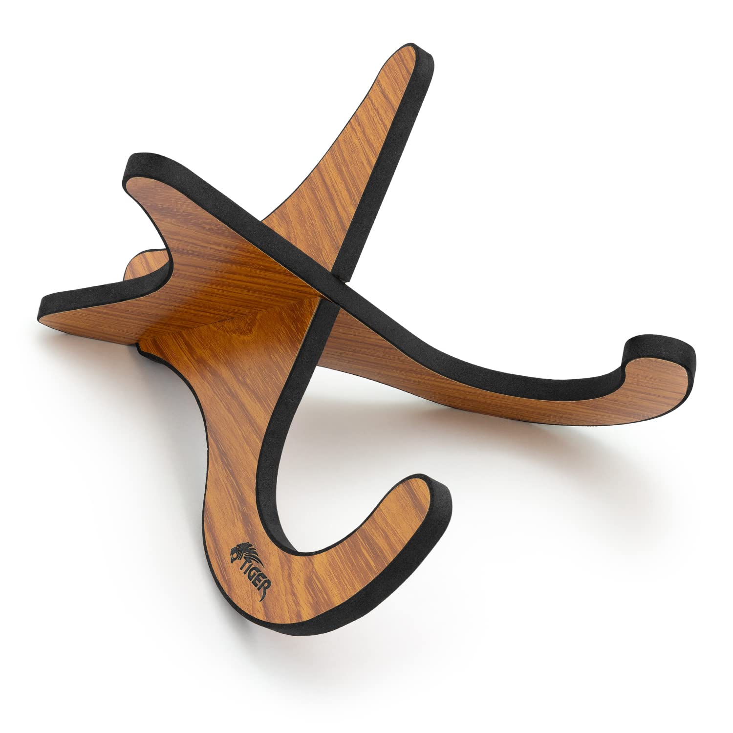 TIGER UAC1-LW Wooden Detachable X-Frame Stand for Ukulele, Mandolin, Banjo and Violin Woodgrain