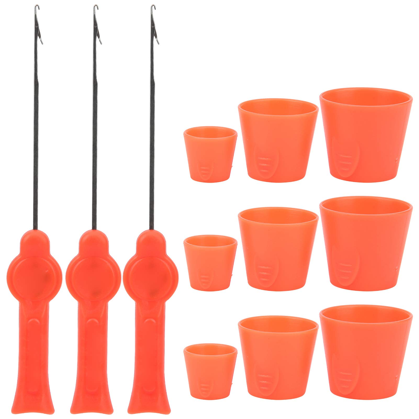 Alomejor Fishing Bait Making Tool Kit - 3 Baiting Needles & 3 Cone Molds for Crochet Hooks Wear Bait Tool