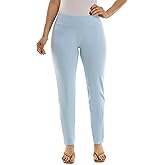 Zac & Rachel Women's Millennium Fabric - Slim Leg Pull-On Pant, Heathered Riviera, 24W