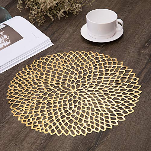 BRKURLEG 10 Pack Pressed Vinyl Metallic Hollow Placemats/Charger