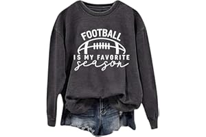 Lroplie Game Day Football Sweatshirt For Women Football Mom Graphic Pullover Top Long Sleeve Crewneck Sweatshirt