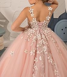 Tulle Flower Girl Dress for Wedding Lace Applique