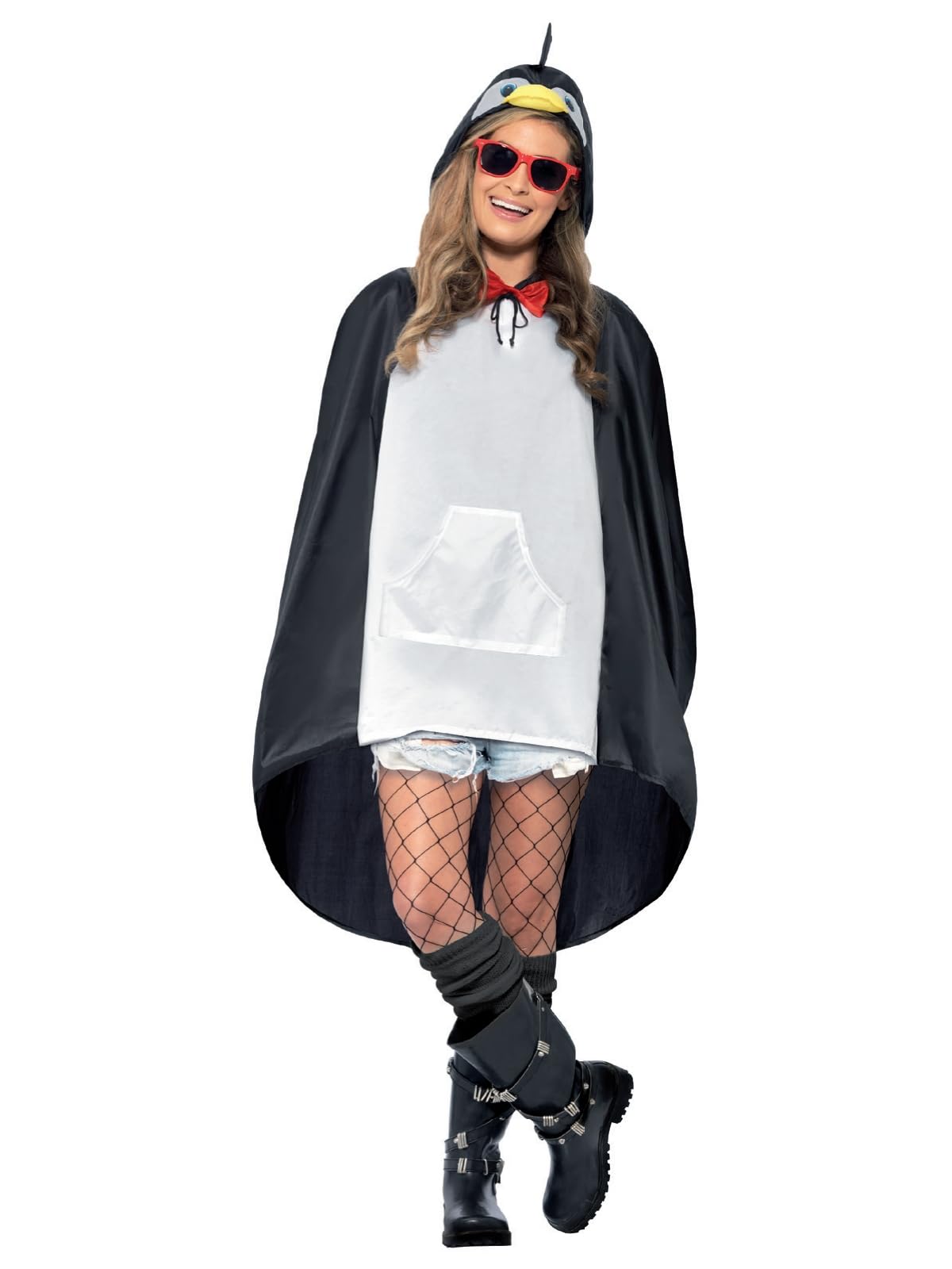 Smiffys Unisex Adult Penguin Party Poncho (One Size) (Black/White)