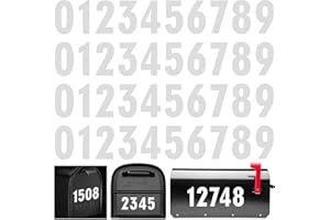BVNUD 4 inch Reflective Mailbox Numbers Decal, House Numbers Vinyl Decals for Outdoor, Waterproof Mailbox Decal, Modern and Minimalist