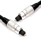 Cable Mountain 1m HQ Gold Pins with Metal Case TOSlink Digital Optical Cable