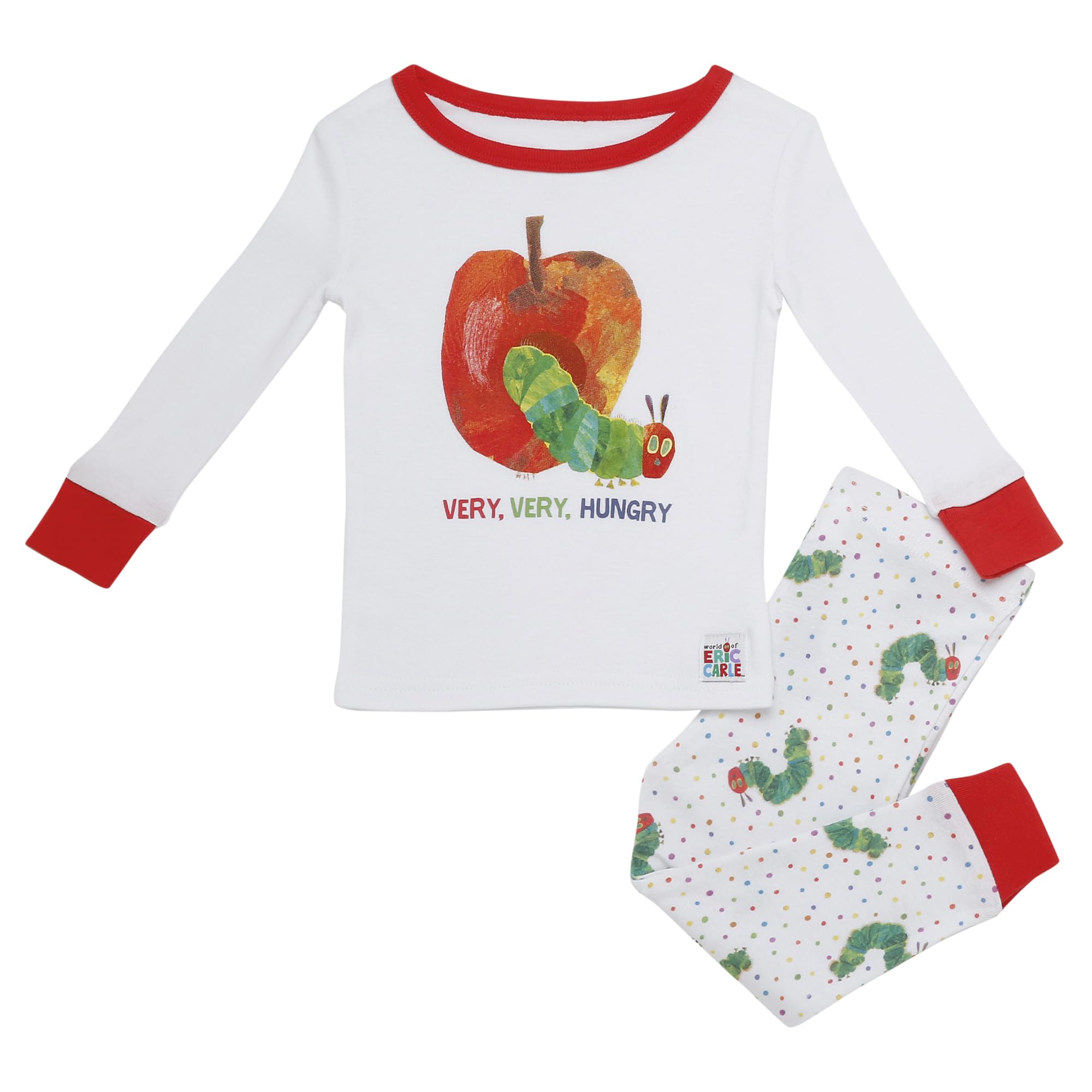 Photo 1 of (3T) (BAGGED) Baby Starters The Very Hungry Caterpillar 2-Piece Snug Fit Kids Pajamas (Cotton, White and Red, 3T)