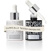 Naked &amp; Thriving Wrinkle-Fighter Set, Includes Renew Resurfacing Night Serum (30 mL) &amp; Illuminate C+ Serum (30 mL), Clinical Results, Dermatologist Loved, Hylauronic Acid &amp; Bakuchiol (Set of 2)