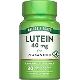 Nature's Truth Lutein and Zeaxanthin Supplement | 40mg | 30 Softgels | Non-GMO & Gluten Free