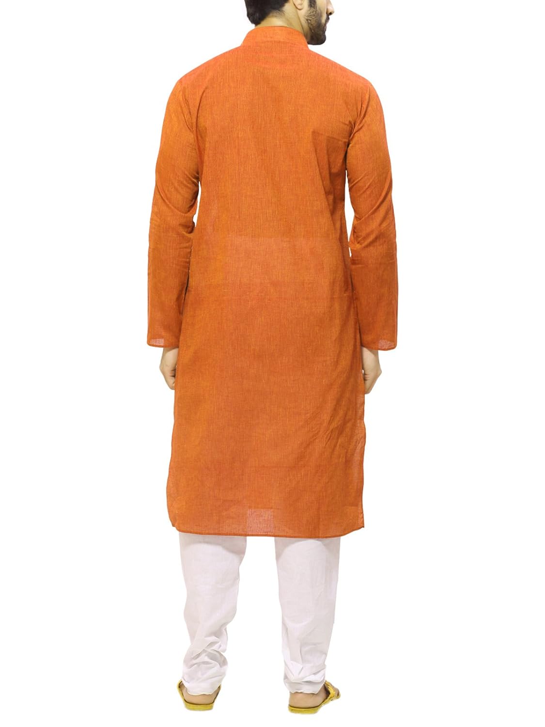 rg designers men's orange cotton kurta pajama set