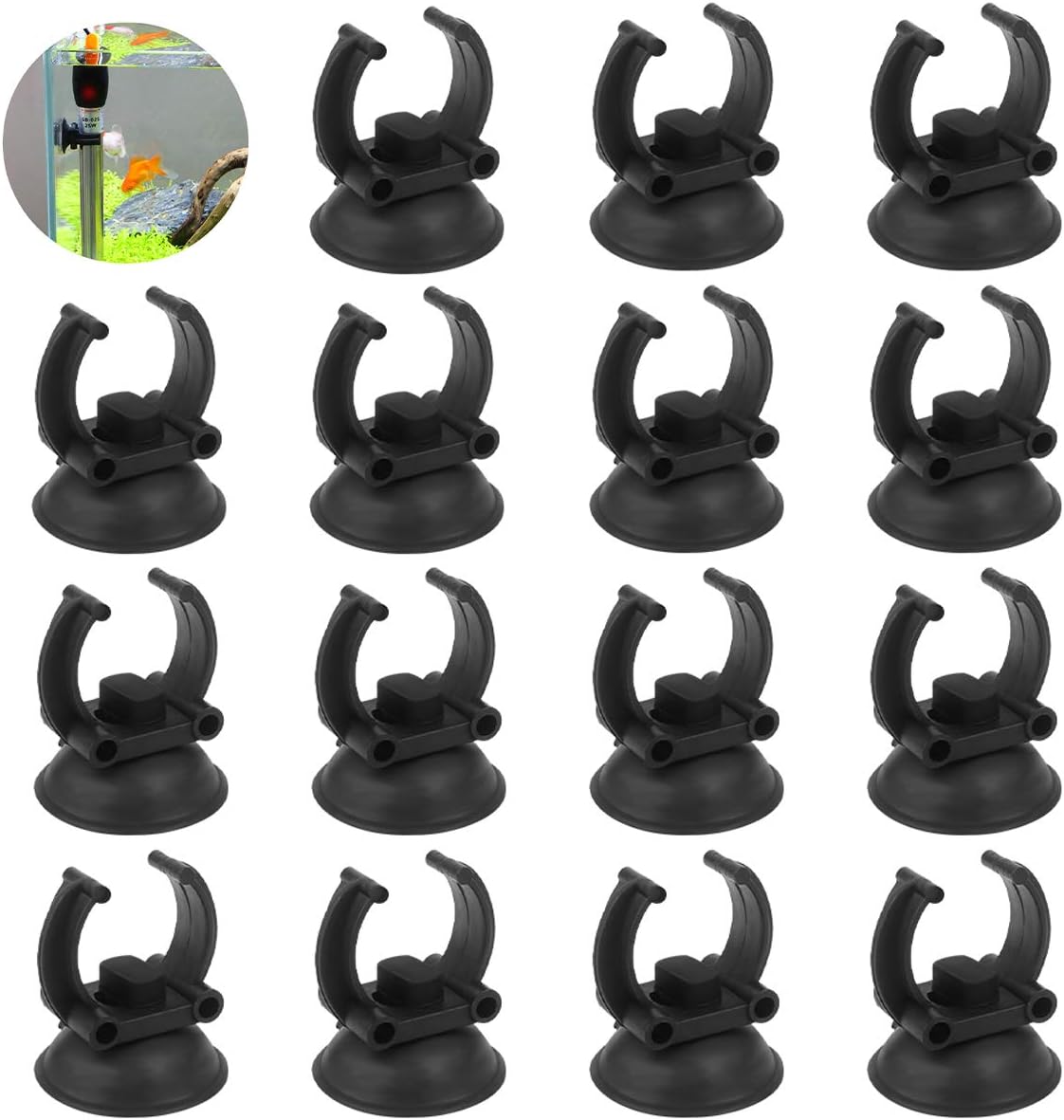 24 PCS Aquarium Heater Clips Aquarium Fish Tank Suction Cups Clips 33mm