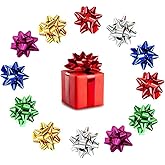 14 Pcs Small Star Bows for Gift Wrapping and Presents,Multiple coClour Christmas Bows,for Parties, Birthdays, Weddings or Other Holidays