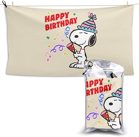 Amazon スヌーピーhappy Birthday Super Absorbentバスタオル タオル ホーム キッチン オンライン通販
