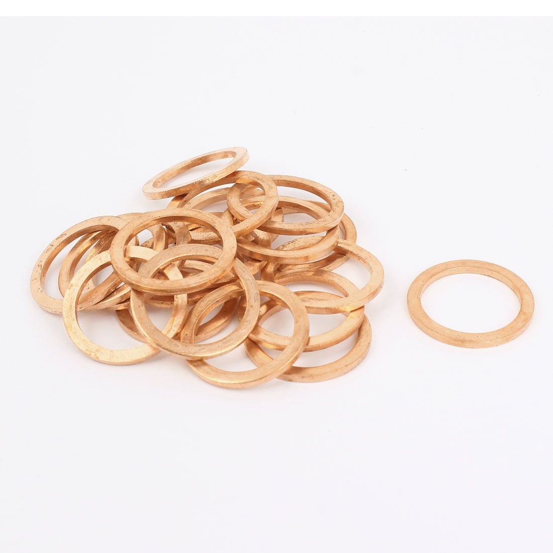 Sourcingmap 20mm x 26mm x 2mm Metric Shape Copper Flat Washer 20 Pcs