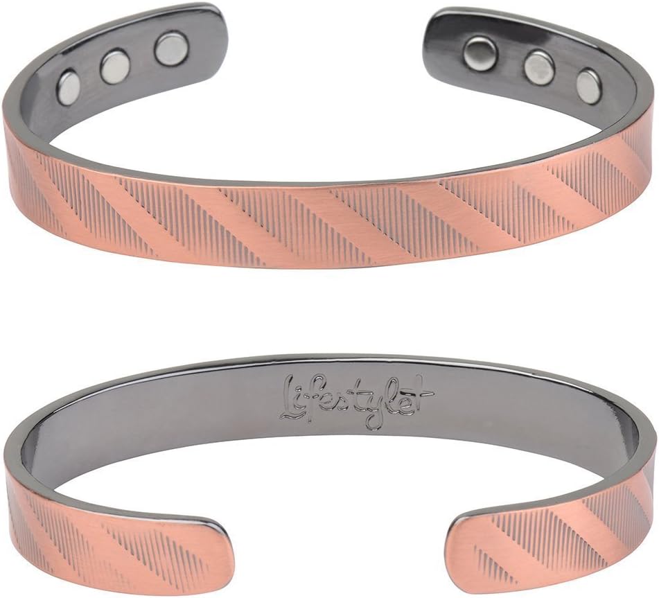 Pure Copper Magnetic Therapy Bracelet, for Arthritis and Carpal Tunnel Pain Relief, Copper Bracelet for Women and Men, Textured Swirl