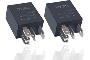 CARLEEF 2PCS 5 Pin 30A 12V Relay for Car - Heavy Duty Starter Relay Multi Purpose Fuel Pump Relays - Universal Automotive Relays with Waterproof Design for Most Truck SUV Car Accessories (5 Pin/2PCS)