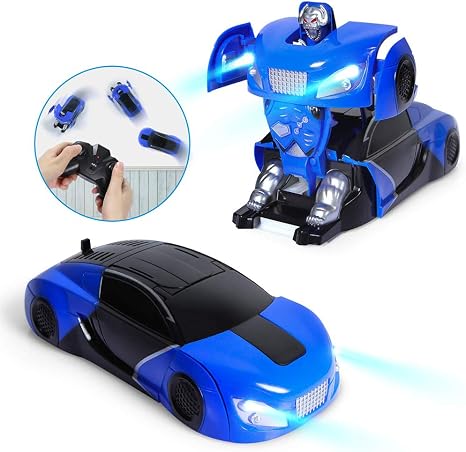 Amazon ラジコンカー リモコンカー 壁を走る 変形ロボット 2 4ghz無線操作 Led搭載 360度回転 電動rcカー Usb充電式 多機能 壁 天井 床 激走カー こども向け 車のおもちゃ 誕生日 クリスマス 入園入学 プレゼント 青 ラジコン ドローン 通販