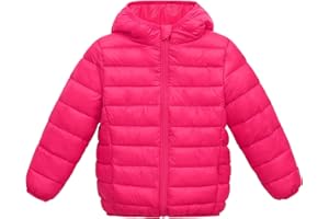 Happy Cherry Kids Lightweight Puffer Jacket Packable Bubble Coat Down Cotton Coats Zip Up Hooded Outwear