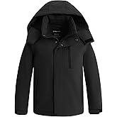 Wantdo Boy's Waterproof Ski Jacket Fleece Snowboarding Jackets Warm Thick Winter Coat Hooded Raincoats