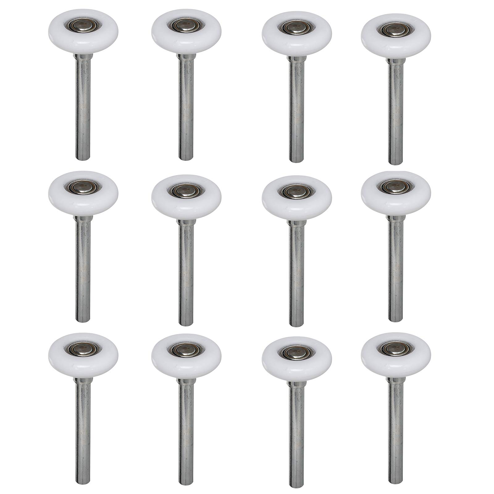 Eagles Nylon Garage Door Roller Steel 2" Garage Roller Rotate Quite Garage Door Hardware Accessories, 4" Stem 12 Pack