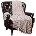 Chanasya Super Soft Beautiful Elegant Decorative Woven Popcorn Texture Couch Bed Beige - Ivory Beige Throw Blanket With Ball Fringe