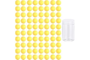 Witlans 80pcs Chinese Checker Game Replacement Balls,14mm Acrylic Game Marbles for Marble Run,Marbles Game,Aggravation Game,Traditional Marbles Games(Yellow)