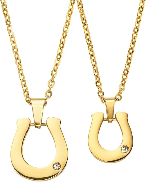 Amazon Strength ステンレス 製 ホースシュー ペア ネックレス セット ジュエリー ボックス 入り A1398 馬蹄 ペアネックレス メンズ レディース サージカルステンレス 316l ゴールド ペア ネックレス 通販