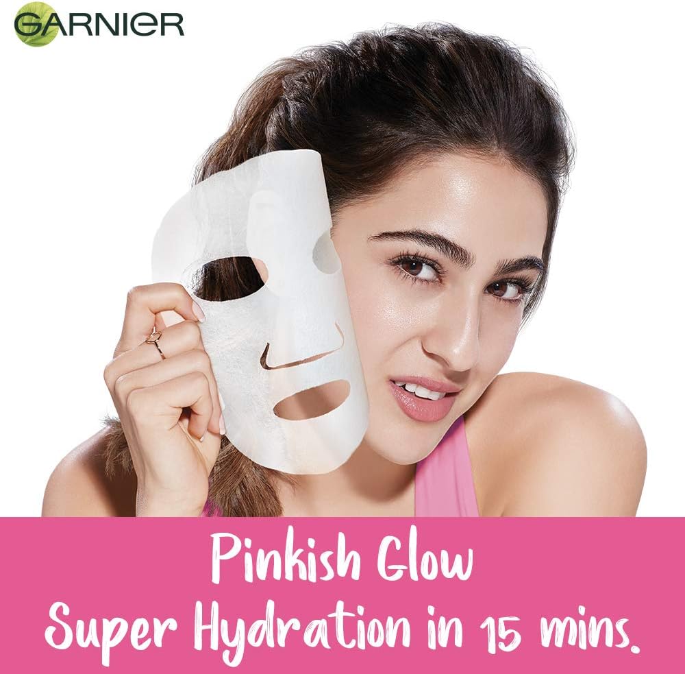 Garnier Skin Naturals, Sakura White, Face Serum Sheet Mask (Pink), 32g - Image 3