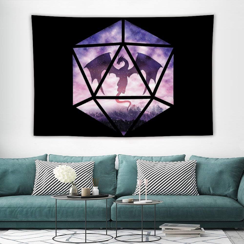Dungeons and Dragons Purple Sky Tapestry Wall Hanging,Beach Blanket Tapestry,Dorm Room Bedroom Home Decor 60×40 Inch