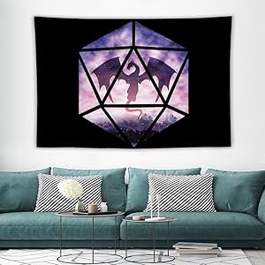 Dungeons and Dragons Purple Sky Tapestry Wall Hanging,Beach Blanket Tapestry,Dorm Room Bedroom Home Decor 60×40 Inch