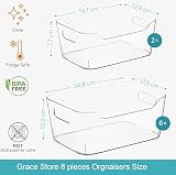 Grace Store 12Pcs Clear Storage Box Organisers Plastic Kitchen Bathroom Desk view 6