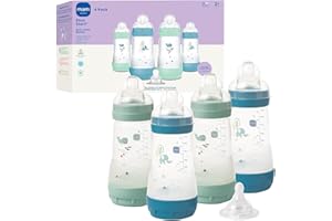 MAM 9oz Easy Start Anti-Colic Wide Neck Baby Bottle, Medium Flow Breastfeeding-Like Nipple, Reduces Colic Gas & Reflux, Easy 